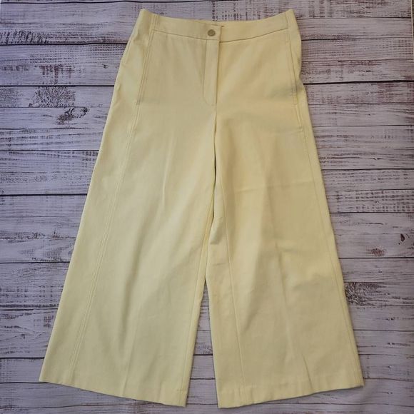 Ann Taylor Pants - Ann Taylor High Rise Wide Leg Flare Trouser Pants Stretch Career Yellow Size 6